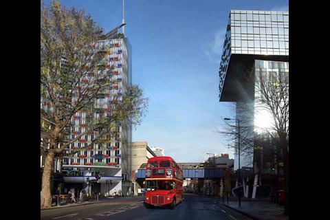 MJP's original proposal for how flats over Southwark Tube station could look 